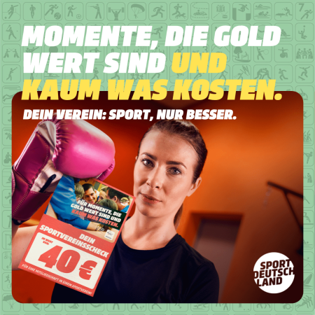 Jetzt Sportvereinsscheck in Höhe von 40€ sichern!